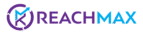 ReachMax logo with transparent background, featuring purple and blue gradient text and icon
